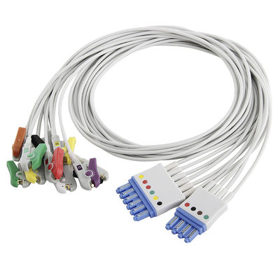 P-Hilips 4+6 ECG Leadwires วัสดุ TPU IEC 4.0 Banana EKG Leadwires