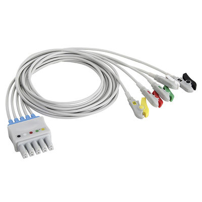 Siemens Drager ECG Leadwires 5956359 MP03414 ตั้งค่าคลิปจับตะกั่ว 5 ตัวเป็นขั้วต่อ 5 ขาคู่