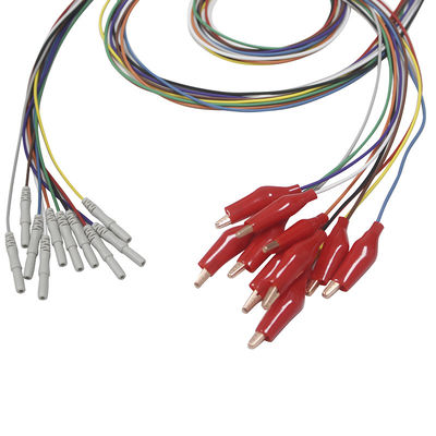 Din 1.5 มม.Grabber สไตล์นุ่มด้านนอกคลิปจระเข้ EEG Electrodes ชุบทอง EEG EMG สายไฟ Electrode