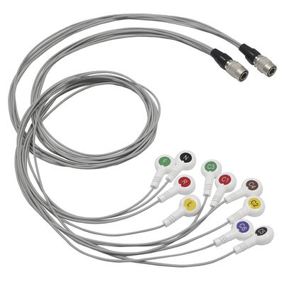 สายเคเบิล TPU ECG Holter Shanghai Quntian และ Leadwires 10 Lead IEC Snap