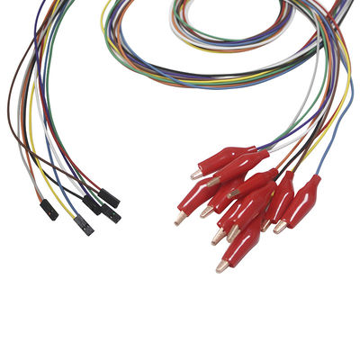 DuPont 2 Pin Plug Grabber พร้อมเปลือกนอกนุ่ม EEG อิเล็กโทรด Leadwires ชุบทอง EEG ลวดอิเล็กโทรด
