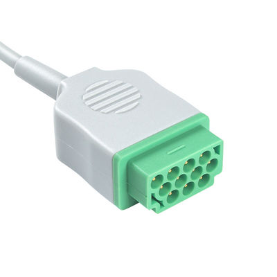 GE Marquette 2021141-002 2001292-001 สาย ECG และ Leadwires 3 Lead IEC snap 11pin Connector สาย ECG