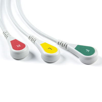 GE Marquette 2021141-002 2001292-001 สาย ECG และ Leadwires 3 Lead IEC snap 11pin Connector สาย ECG