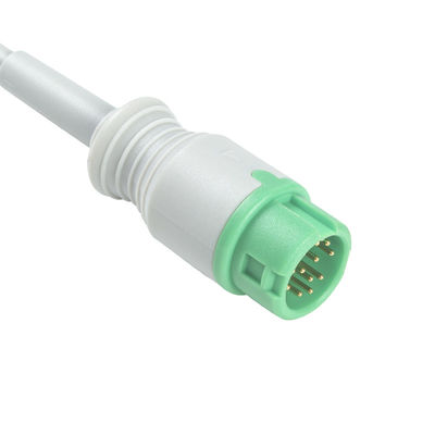 Mindray Datascope 040-000966-00 EA6232A สายเคเบิล ECG และสายไฟ ขั้วต่อ 12 พิน สายเคเบิล ECG 3 ตะกั่ว IEC snap