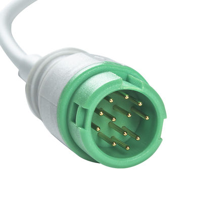 Mindray Datascope 040-000963-00 EA6252B สายเคเบิล ECG และสายไฟ ขั้วต่อ 12 พิน สายเคเบิล ECG 5 ตะกั่ว IEC snap