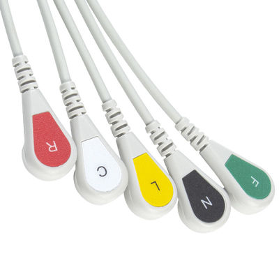Mindray Datascope 040-000963-00 EA6252B สายเคเบิล ECG และสายไฟ ขั้วต่อ 12 พิน สายเคเบิล ECG 5 ตะกั่ว IEC snap