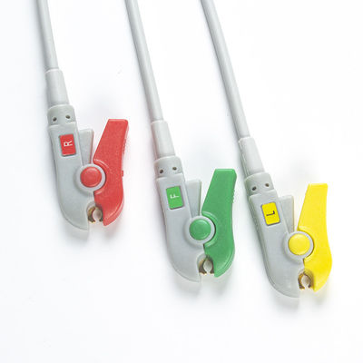 Bionet ใหม่ BM3 BM5 สาย ECG และ Leadwires 12 Pin Connector ECG Cable 3 Lead IEC Grabber Clip