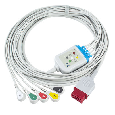 Bionet ใหม่ BM3 BM5 BM7 5 Lead ECG Cables และ Leadwires Snap ECG Cable IEC 12 pin