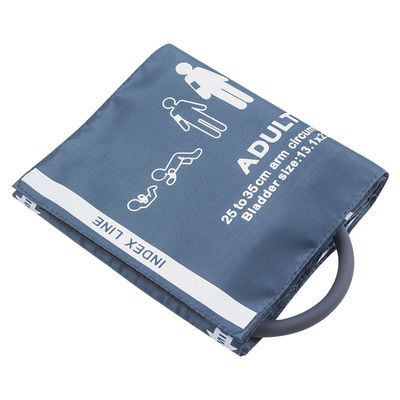 25-35cm NIBP Cuff ผู้ใหญ่ Single Tube Nylon Cuff นำกลับมาใช้ใหม่เครื่องวัดความดันโลหิต Cuff
