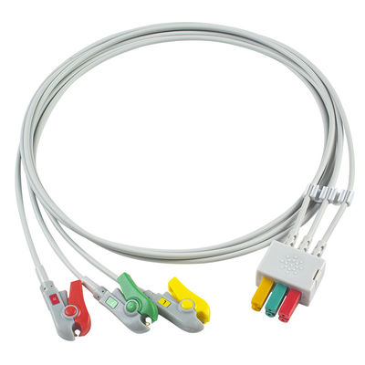 Fukuda DS-8100 ECG Leadwires 3 สายเคเบิลตะกั่ว IEC Clip Patient Detect