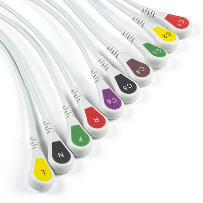 ECG Parts 3.00MM IEC ECG Electrode Connector EKG Connector Banana Needle To Snap Pigtail