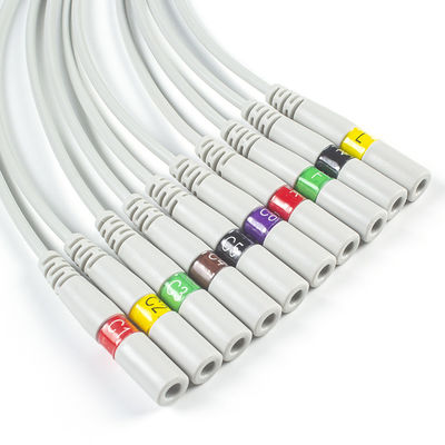 ECG Parts 3.00MM IEC ECG Electrode Connector EKG Connector Banana Needle To Snap Pigtail