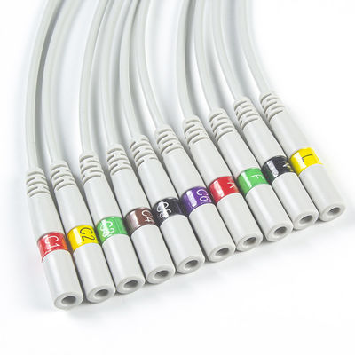 ECG Parts 3.00MM IEC ECG Electrode Connector EKG Connector Banana Needle To Snap Pigtail