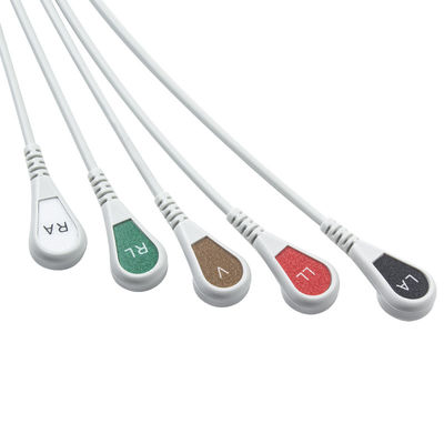 Fukuda Denshi สอดคล้องตรงต่อเคเบิล ECG และสายนํา - CI-700E-5 5Lead AHA Snap
