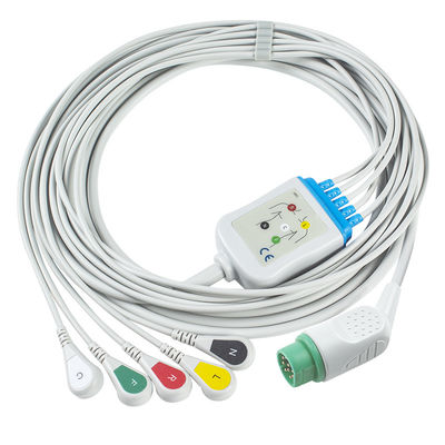 รองรับ Siemens Drager 5 Lead Iec Snap Ecg สายไฟนํา / Ecg สายไฟนํา