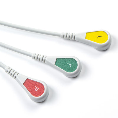 สําหรับชิลเลอร์ที่สอดคล้องกับเคเบิล ECG และสายนํา สายตรงเชื่อมต่อ 3 Lead Iec Snap