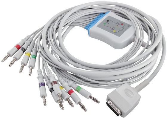 Nihon Kohden 45502-NK สายเคเบิล EKG Q-Stress ECG EKG สำหรับ 5151A 5403A BSM-6501A และ Leadwires IEC 4.0 Banana Connector