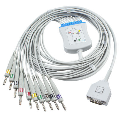 Fukuda ME EKG Cable KP-500 KP-500D Cardisuny EKG Patient Monitor Cable 10 Leads Wires ขั้วต่อ IEC Banana 4.0