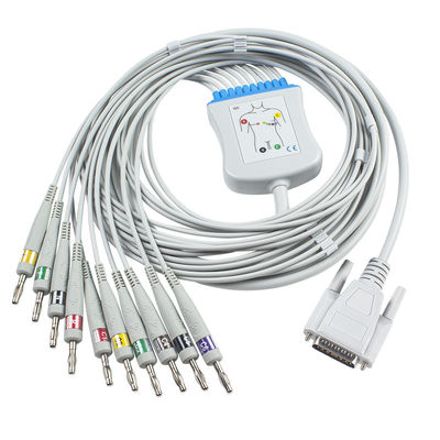 Carewell 1101 1103 สายเคเบิล EKG DB15Pin สายเคเบิล EKG และสายไฟ IEC
