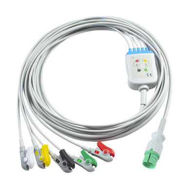 Promed PM-12 PM-12C PM-12D สายไฟฟ้า ECG และสายไฟฟ้านํา 14pin Connector ECG Cable 3 Lead IEC snap