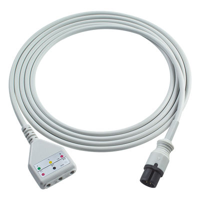AAMI 6Pin ECG กระดานกระดาน Edan Din สไตล์ 3lead สาย 1.30M