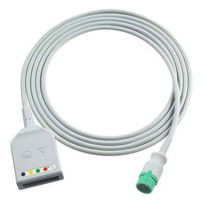 Fukuda Denshi 12Pin 5Lead ECG กระเป๋าตัวปรับเคเบิล Dynascope DS-7100 ECG การขยายเคเบิล Euro Style