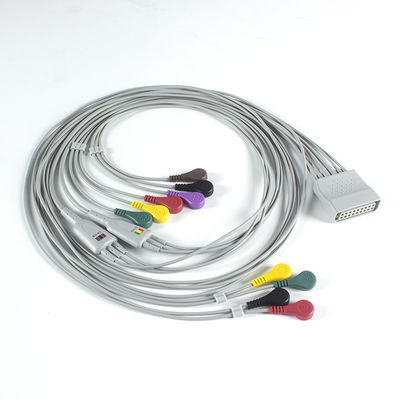สอดคล้องกับ PH Telemetry Holter ECG 10Lead ECG Cable Holter IEC Snap