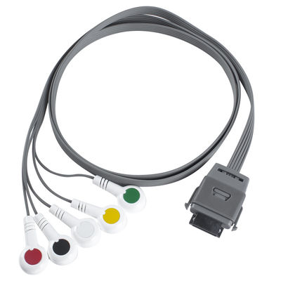 TPU Edan 5Lead ECG Holter Cable IEC Snap Shelf Life 24 เดือน สําหรับเครื่องมือทางการแพทย์ชีวภาพ