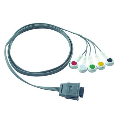 TPU Edan 5Lead ECG Holter Cable IEC Snap Shelf Life 24 เดือน สําหรับเครื่องมือทางการแพทย์ชีวภาพ