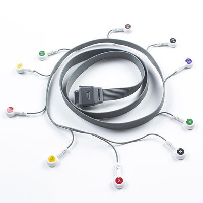 สีเทา 10 โลด ECG Holter Cable เหมาะสมสําหรับ Edan อุปกรณ์ชีววิทยา IEC Snap