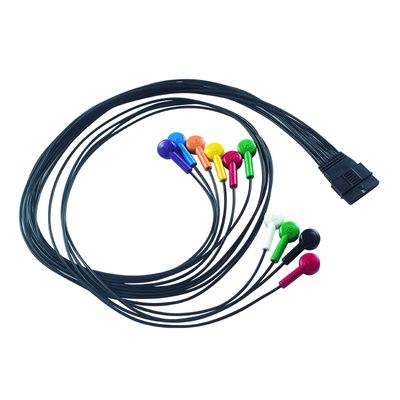 IEC/AHA สีโคด Schiller MS-12 สีฟ้า ที่เข้ากันได้กับเคเบิล ECG สําหรับ FT-1400331