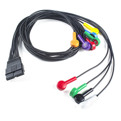IEC/AHA สีโคด Schiller MS-12 สีฟ้า ที่เข้ากันได้กับเคเบิล ECG สําหรับ FT-1400331