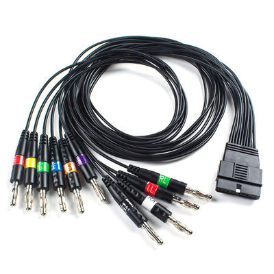 TPU 10 โหลดเคเบิล ECG ผู้ป่วย ปลายกล้วยสําหรับ Schiller FT-1 2.400331 MS-12 สีฟ้าเคเบิล ECG