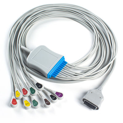 EDAN Dx12 10Lead ECG Holter Cable Snap 2.2M สายกระดูกและสายนํา ความยาว 0.8/1.2M