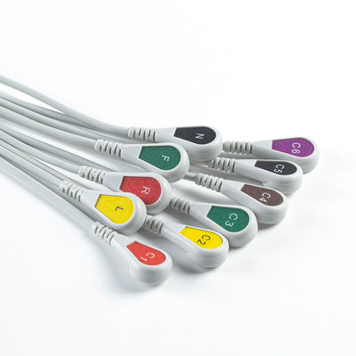 EDAN Dx12 10Lead ECG Holter Cable Snap 2.2M สายกระดูกและสายนํา ความยาว 0.8/1.2M