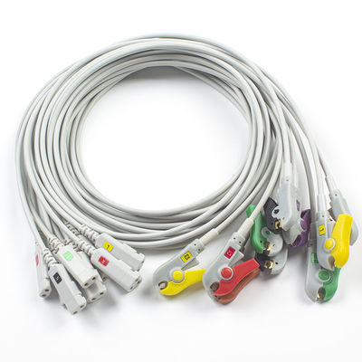 คอนเมด EKG Lead เหมาะสมกับ Latex-free 10Lead ECG การวินิจฉัยสายไฟฟ้า IEC Grabber