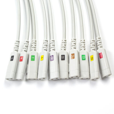 คอนเมด EKG Lead เหมาะสมกับ Latex-free 10Lead ECG การวินิจฉัยสายไฟฟ้า IEC Grabber