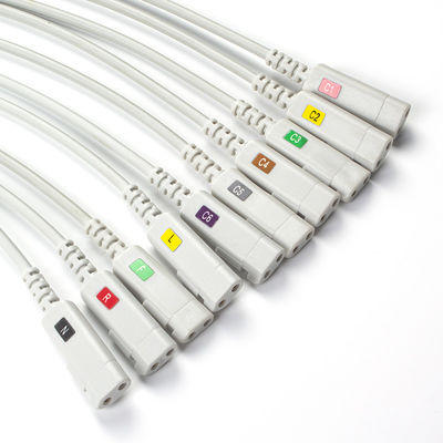 คอนเมด EKG Lead เหมาะสมกับ Latex-free 10Lead ECG การวินิจฉัยสายไฟฟ้า IEC Grabber