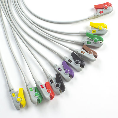 คอนเมด EKG Lead เหมาะสมกับ Latex-free 10Lead ECG การวินิจฉัยสายไฟฟ้า IEC Grabber