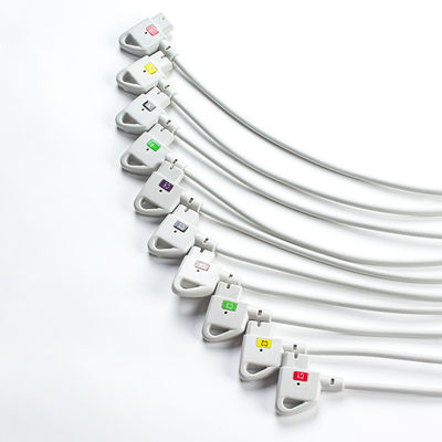 รองรับ P-Hilips Trim 10Lead ECG Cable IEC Snap สําหรับ PageWriter Trim I, PageWriter Trim II