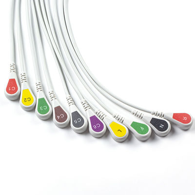 รองรับ P-Hilips Trim 10Lead ECG Cable IEC Snap สําหรับ PageWriter Trim I, PageWriter Trim II
