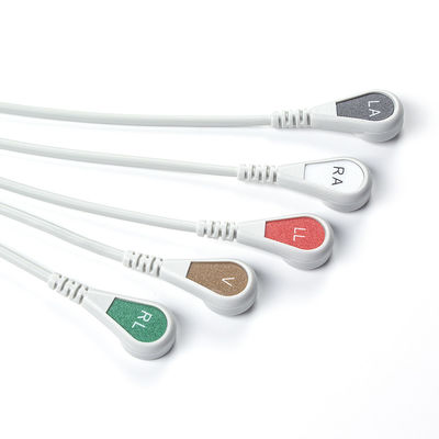 สีเทา รองรับ IVY 5Lead ECG Cable AHA Snap กว้าง 1m 3.0