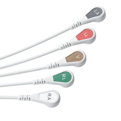 สีเทา รองรับ IVY 5Lead ECG Cable AHA Snap กว้าง 1m 3.0