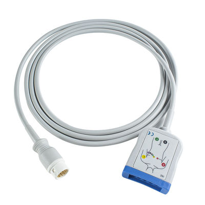 สายไฟฟ้า EKG P-Hilips ที่เข้ากันได้ - M1663A สําหรับ 78352C, 78354C, 78834C, 867036 HeartStart MRx, IntelliVue