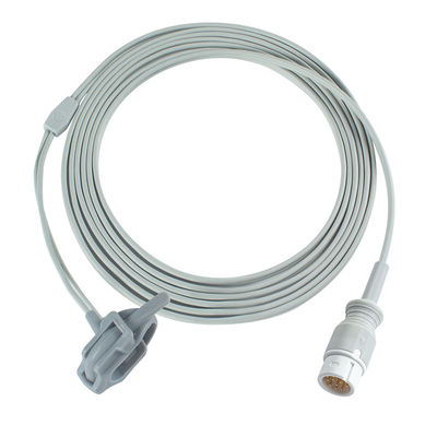 สีเทาที่สอดคล้องกับ Neonate SpO2 Probe สําหรับ Medetec อังกฤษ SPO2 Sensor 12Pin 3.0M