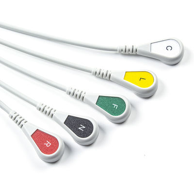 คาเบิ้ล ECG ที่เข้ากันได้ 5 ช่อง สําหรับเครื่องตรวจหัวใจ Medetec ECG อังกฤษ IEC Snap