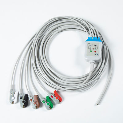 5 หมึก สีเทา AHA Grabber ครึ่งเสร็จสาย ECG ส่วนสํารองสําหรับอุปกรณ์โรงพยาบาล