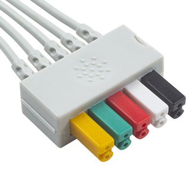 Siemens คาเบลผู้ป่วย ECG 5 Lead Siemens IEC Grabber ECG Lead สําหรับผู้ใหญ่หรือเด็กในสีเทา