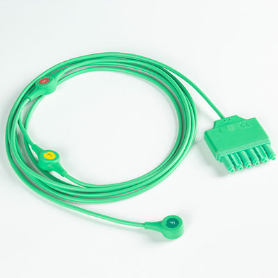 สายนำไฟฟ้า ECG แบบใช้ซ้ำได้ Drager S-iemens Monolead 3Lead IEC Snap MS14555 สายนำไฟฟ้า ECG