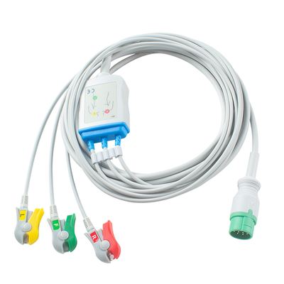 สายเคเบิล Philips ECG 5 Lead 12Pin M1975A สำหรับผู้ใหญ่และเด็ก
